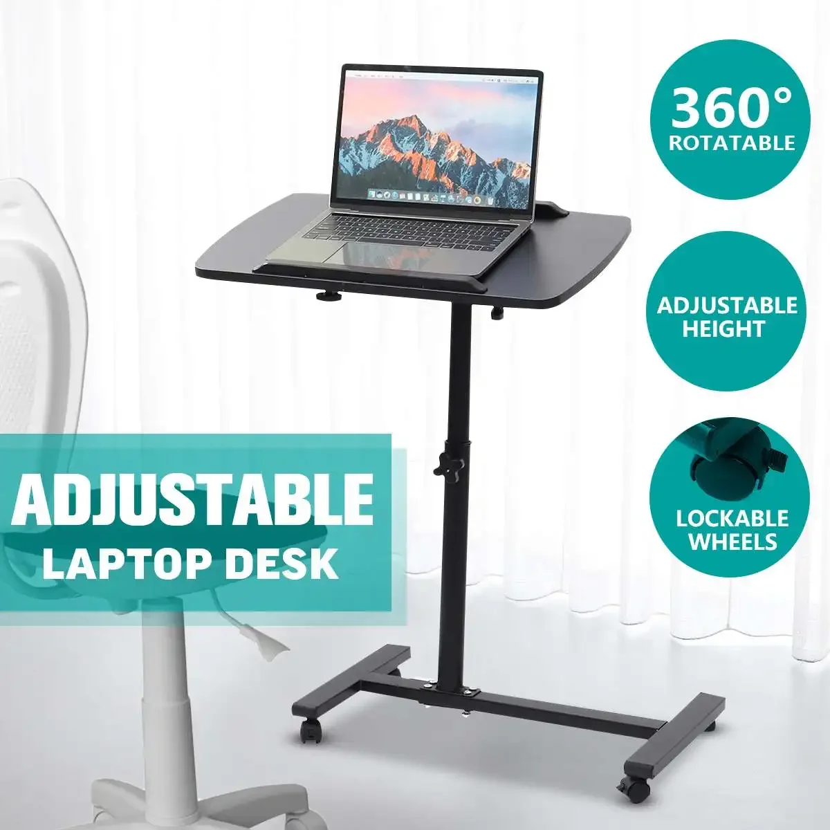 Escritorio ajustable extraíble para ordenador portátil, mesa plegable giratoria para ordenador portátil, soporte para Notebook, mesita de noche,