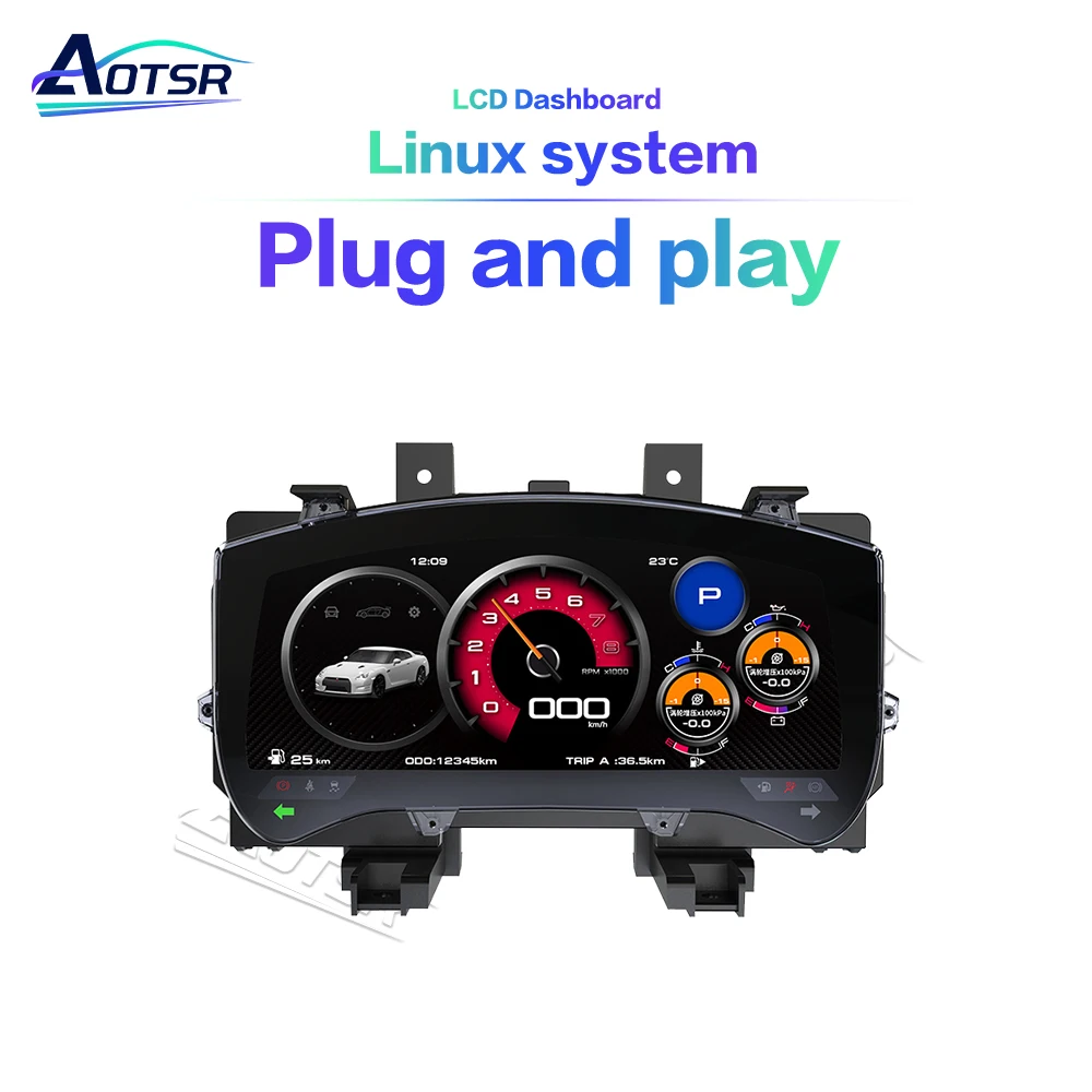 

12,3-дюймовый экран для Nissan GTR 2008-2015, полный ЖК-дисплей, цифровая приборная панель, кабинет, виртуальный приборный датчик, аксессуар для обновления