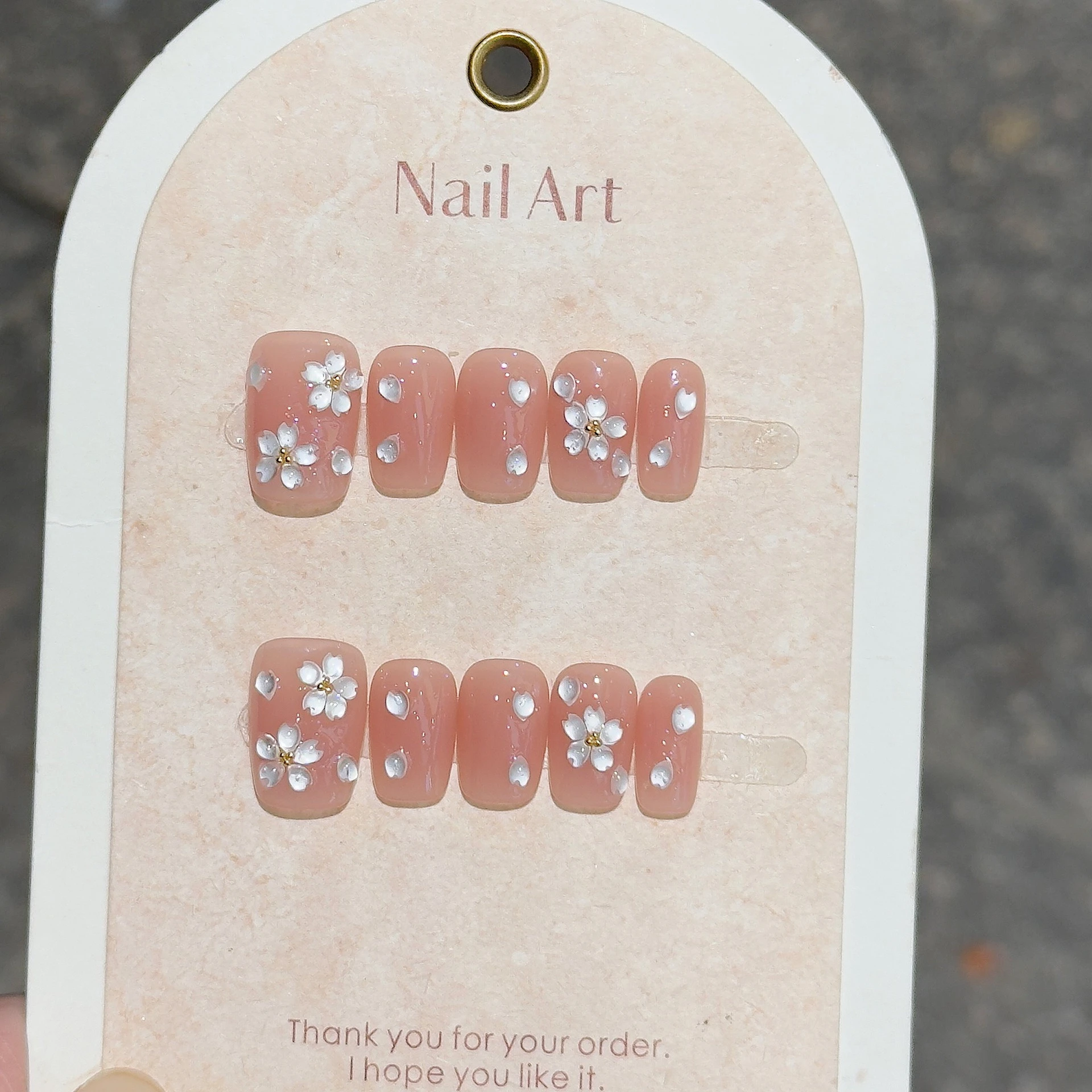

10pcs Mini Flower Fake Nails Short Square Press on Nails Glitter Cat Eye False Nails Full Cover Sweet Cute Manicure Nail Art Tip