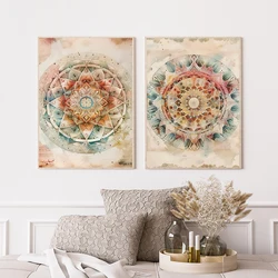 Sacred Geometry Colorful Posters and Prints Canvas Printing Vintage Mandala Wall Art Picture for Living Room Home Decor Gifts