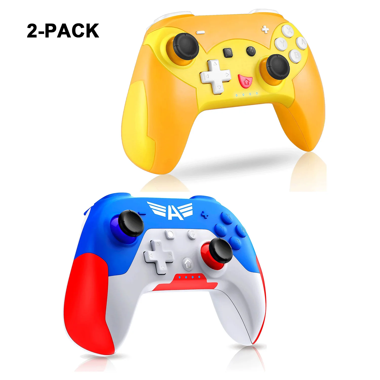 

[2-pack] Wireless Switch Pro Controller for Nintendo Switch/Lite/OLED, with Turbo/6-axis Gyro/Vibration, Great for Gift