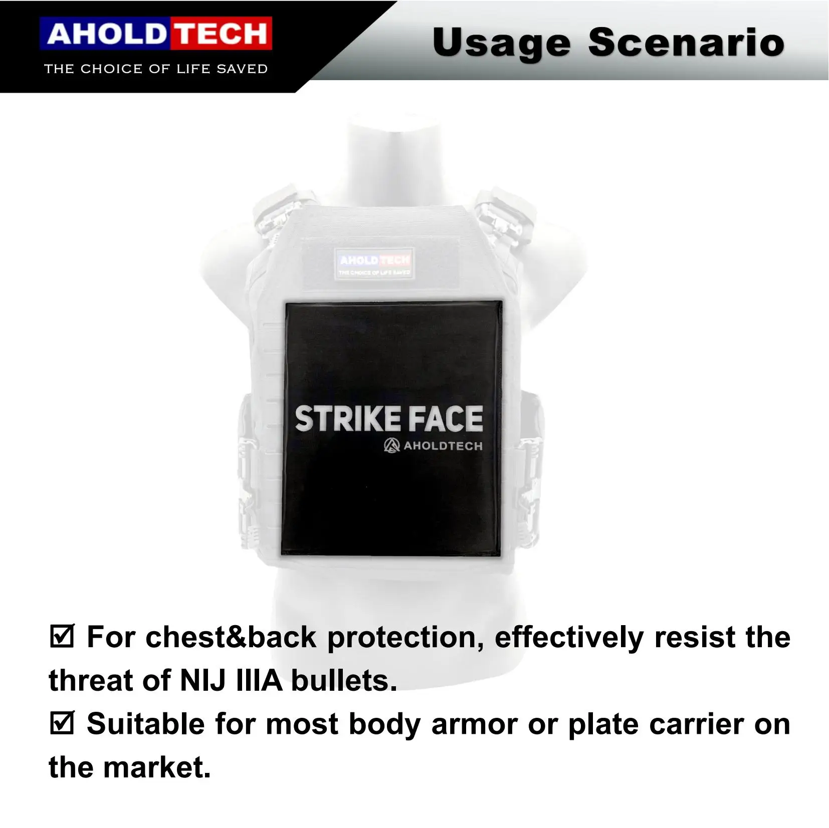 Aholdtech Lightweight Soft Armor Panel, Bulletproof Placa Balística para a Polícia de Combate do Exército, Soft, MT, ISO, NIJ III, 3A, 10x12