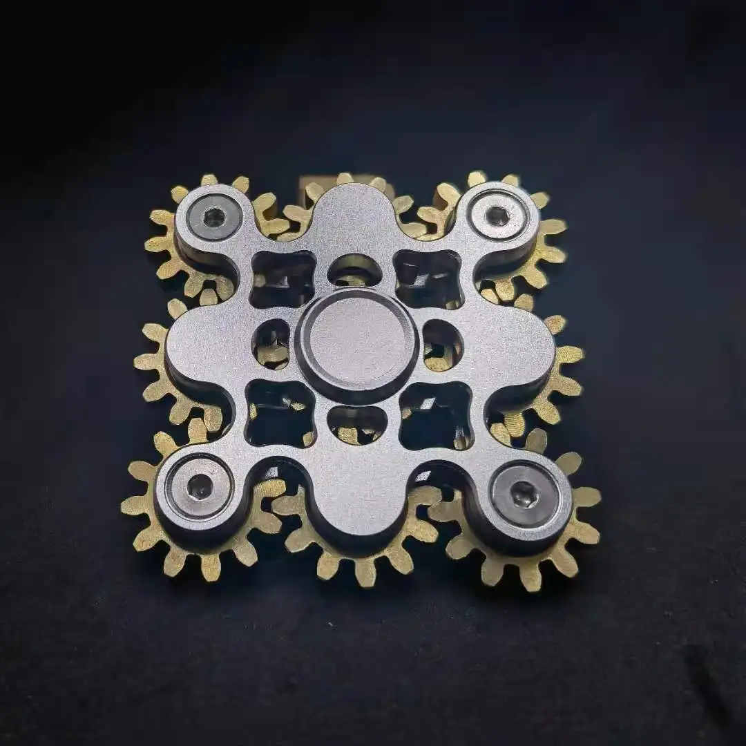 New Double Ferris Gear Fidget Spinner Nine Tooth Linkage Hand Spinner EDC Gear Linkage Finger Gyroscope Toy for Children Adults