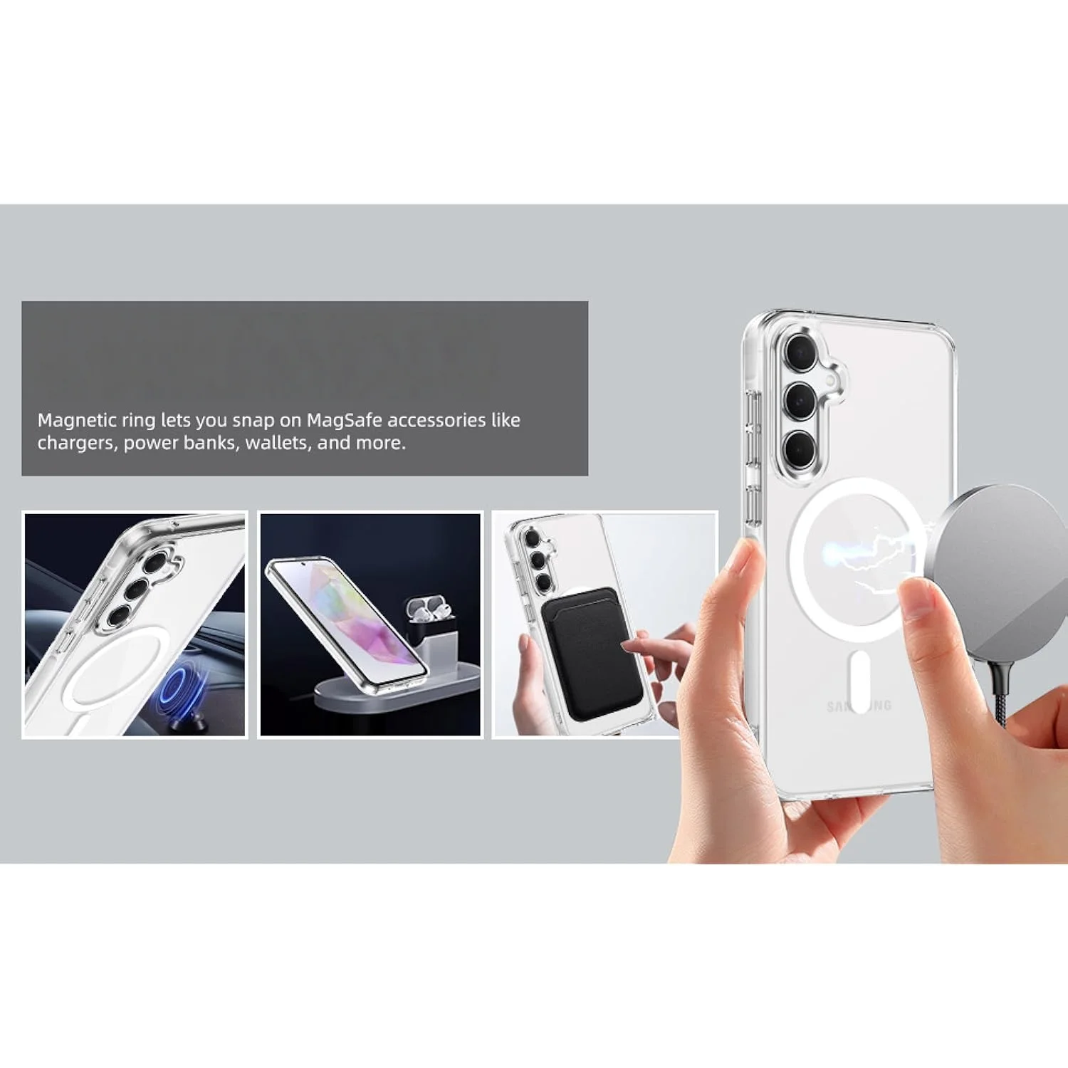 Transparente TPU-Handyhülle mit Magnetischem Stoßschutz für Samsung Galaxy A57 A37 A17 A56 A55 A35 A15 A54 A16 – Detail 9