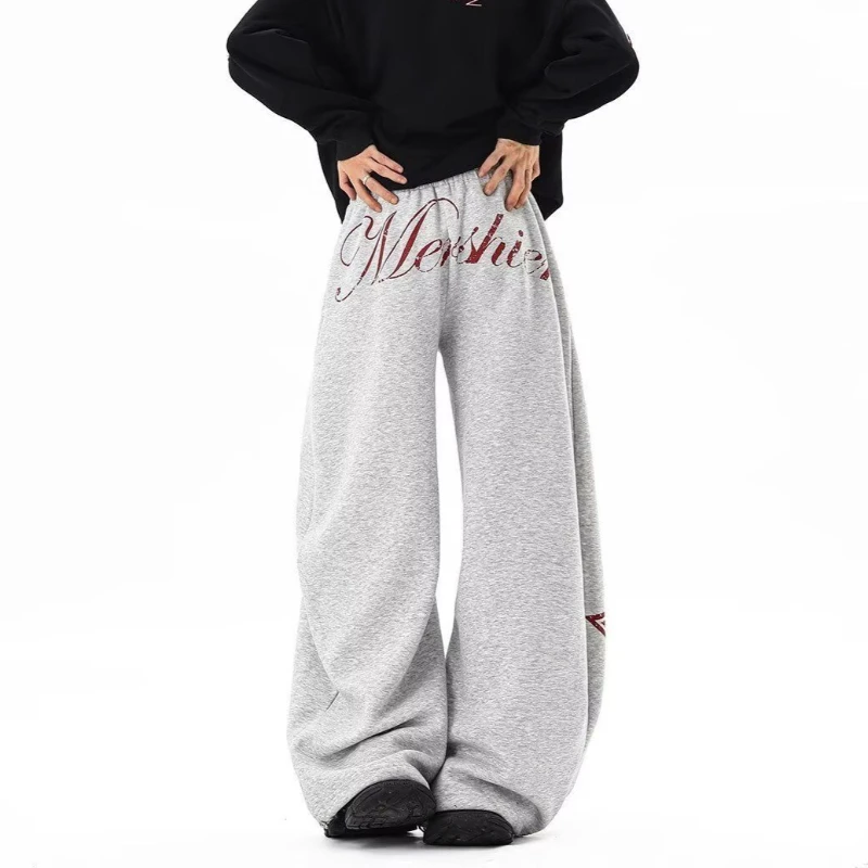 

Comfort Star Print Sweatpants Unisex Oversized Drawstring Wide Leg Trousers Floor Skimming Design for Lounging Street Travel