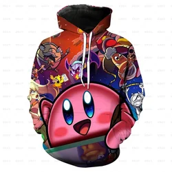 Girls 3D Kirby Print T-shirts Cute Kirbys Hoodies Girls Tees Top Clothing Children Cartoon Clothes Casual Teen Hoodie y2k clothe