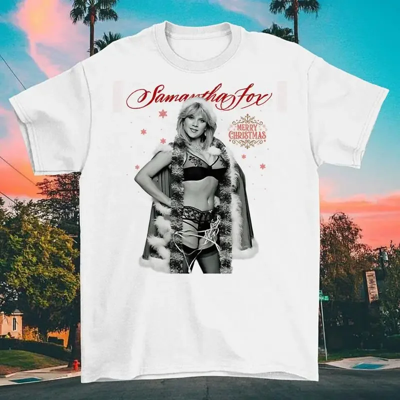 Samantha Fox Merry Christmas Cotton Classic T Shirt All Sizes