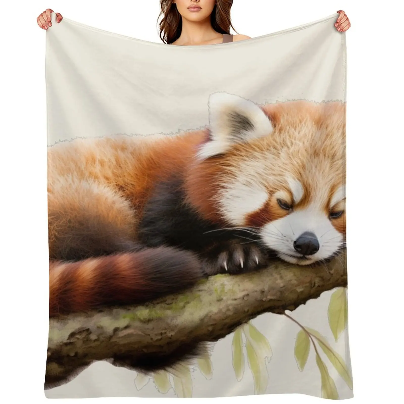 

Sleepy red panda Throw Blanket Softest Shaggy Plaid on the sofa Extra Large Throw Blankets