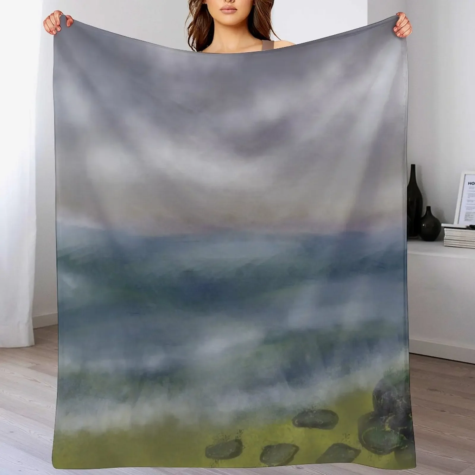 

Cloudy cliff seaside Throw Blanket christmas gifts Loose Travel Camping Blankets