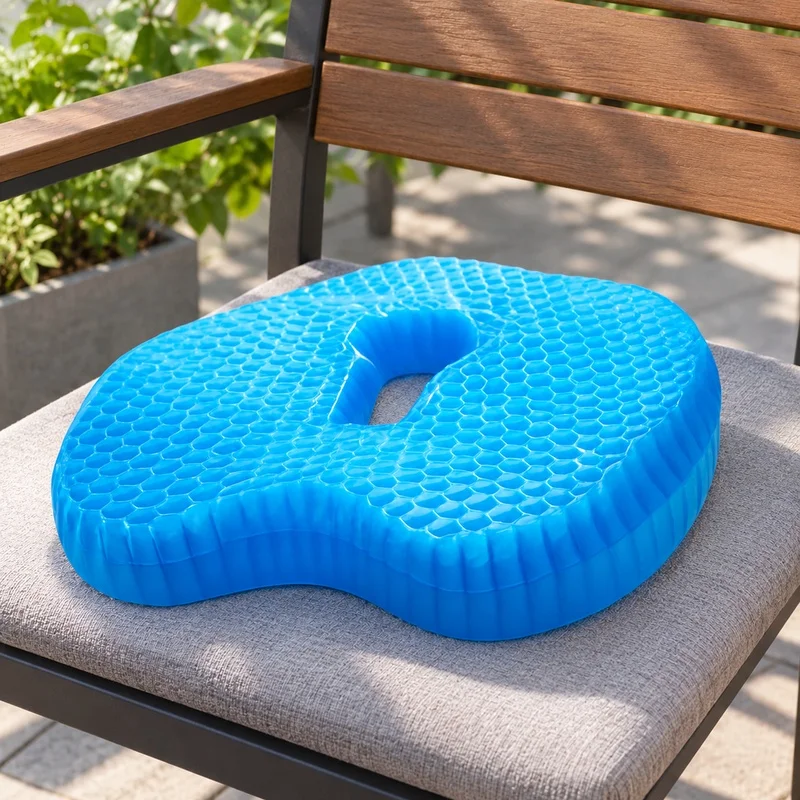Coussin en gel en forme de U pour un confort accru et un soutien ergonomique pendant de longues heures d'assise