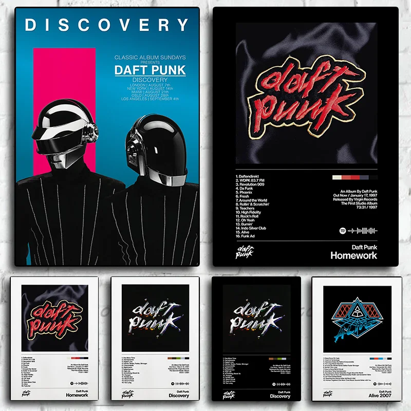 Daft Punk Alive 2007 /Discovery Music Live Album Poster Print Wall Art Pictures Canvas Painting Living Room Bedroom Home Decor