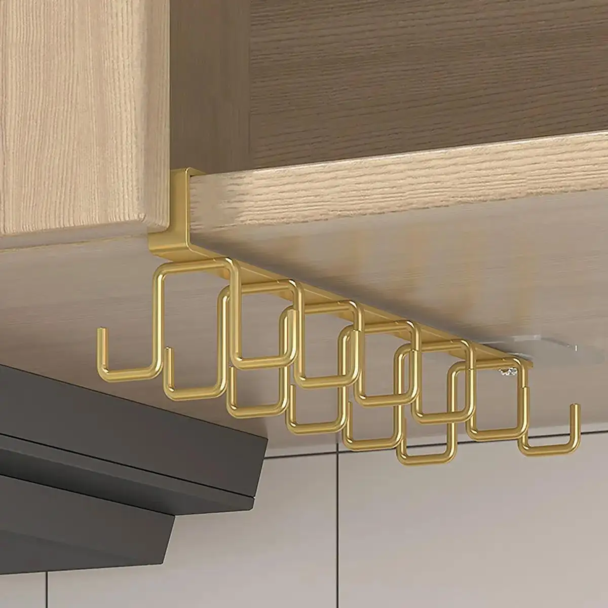 1pc-Hanging storage，wrought iron cabinet hooks, nail free and diamond free, easy installation, multi scene storage, neat storage