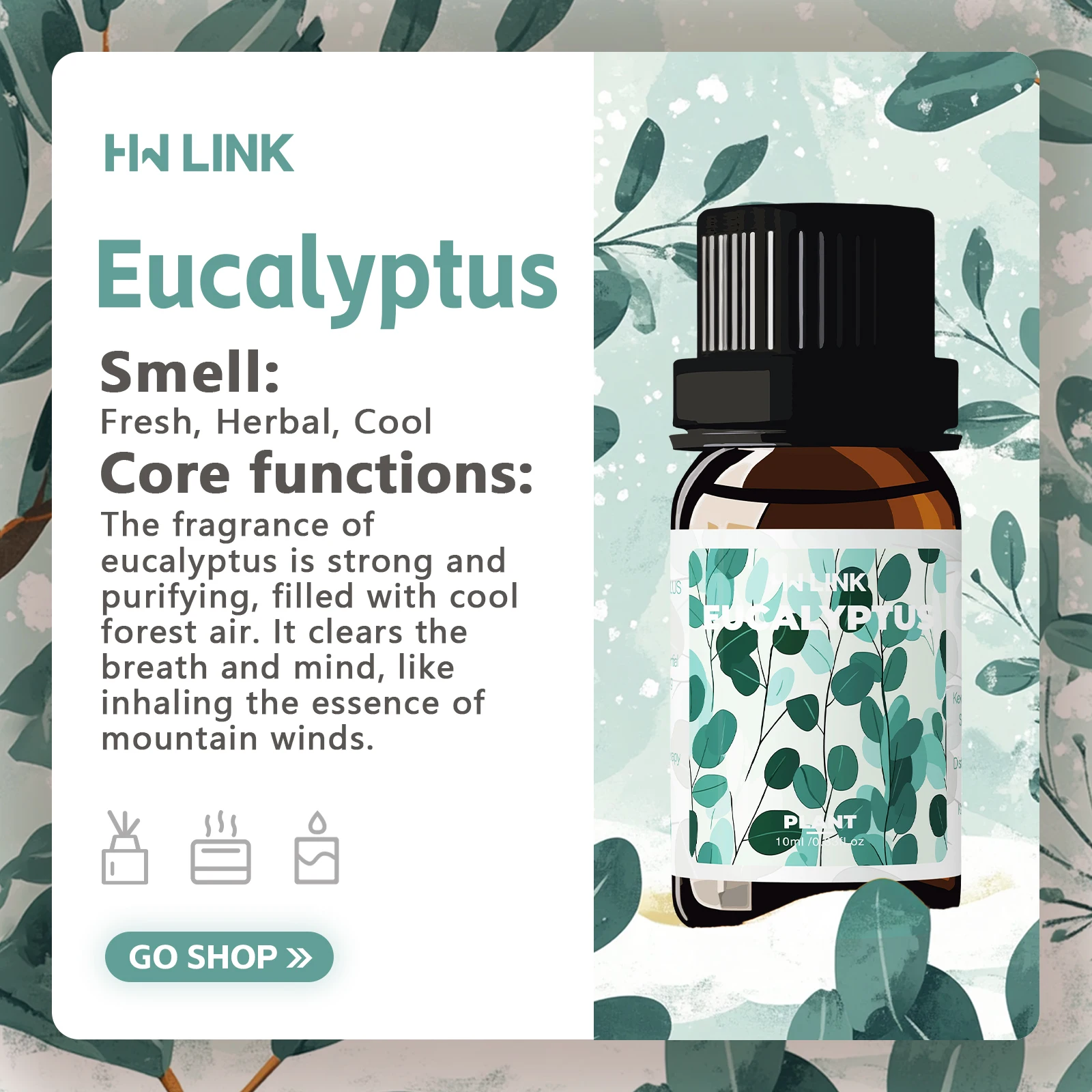 Eucalyptus Essential Oils 10ml Eucalyptus Oil For Diffusers,Aromatherapy, And Candle Making