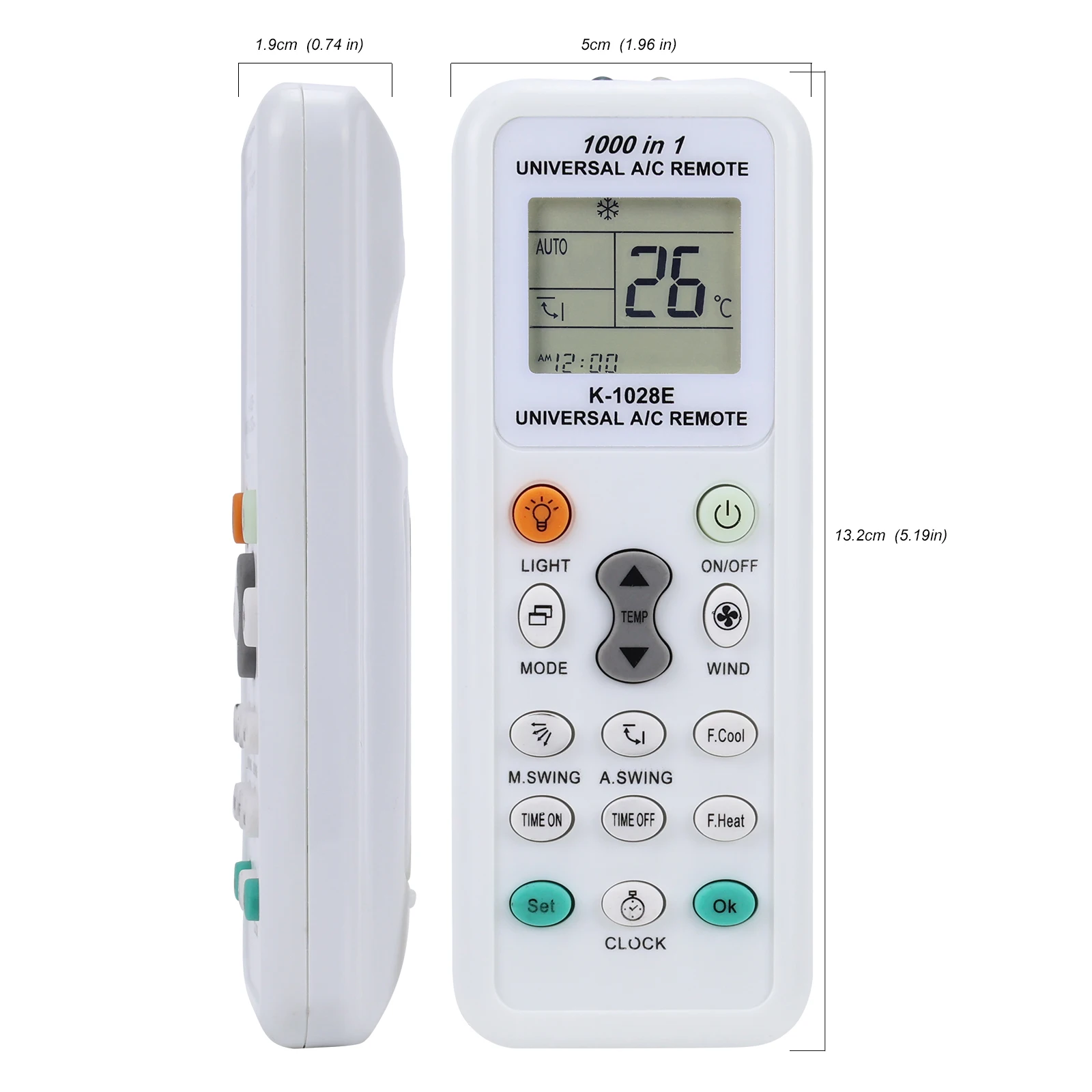 K-1028E 1000 in 1 Universal A/C Remote Control For Panasonic Sharp Fujitsu Gree Guangda Guqiao Haier Helton Hemilton Hicon Sanyo