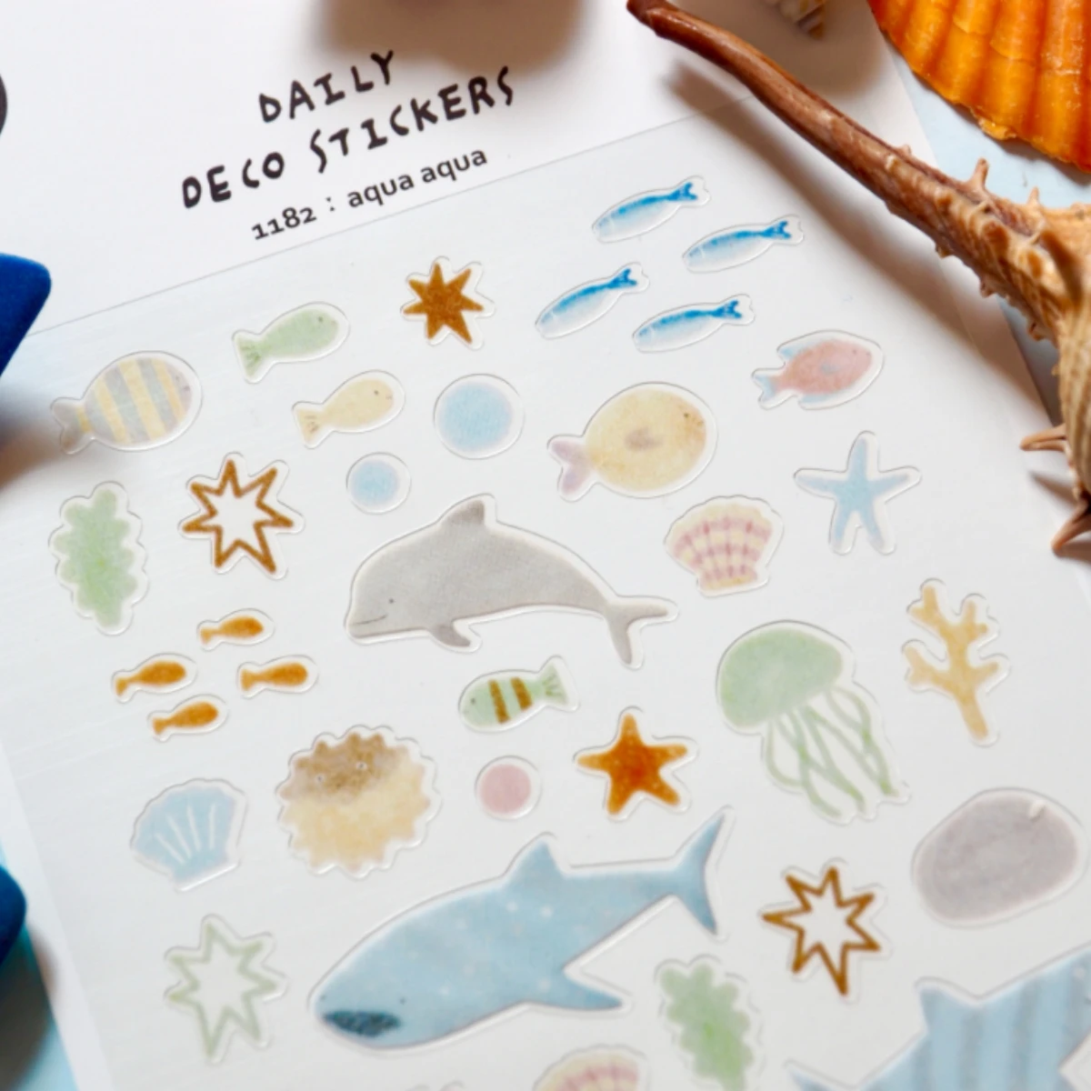 Korean Import Suatelier Sea World Fish Sticker Scrapbook Decor PVC Stationery DIY Stickers School Office Journaling Supply 1182 view 2