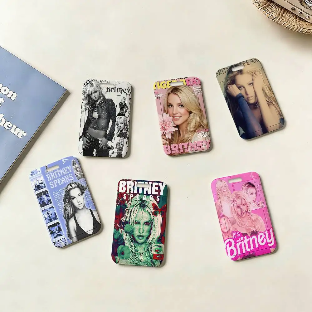 Porta credenciales de la cantante B-Britney Spears, cordones para llavero, nuevos portatarjetas de dibujos animados para mujer, correas para el cuello, credenciales para estudiantes, para regalo