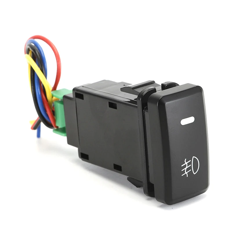 New Car Fog Light 5-Pin LED On-Off Button Switch With Wire For  Civic Auto Car Push Button Switch Repair Replace
