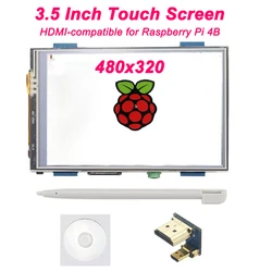 Raspberry Pi 4B 3.5 Inch Touch screen 480x320 to 1920x1080 LCD Display With Touch Pen Optional Acrylic Case for Raspberry Pi 4B