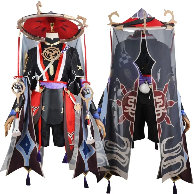 Anime Game Genshin Impact Scaramouche Cosplay Costume Hat Shoes Wig Halloween For Men MN12