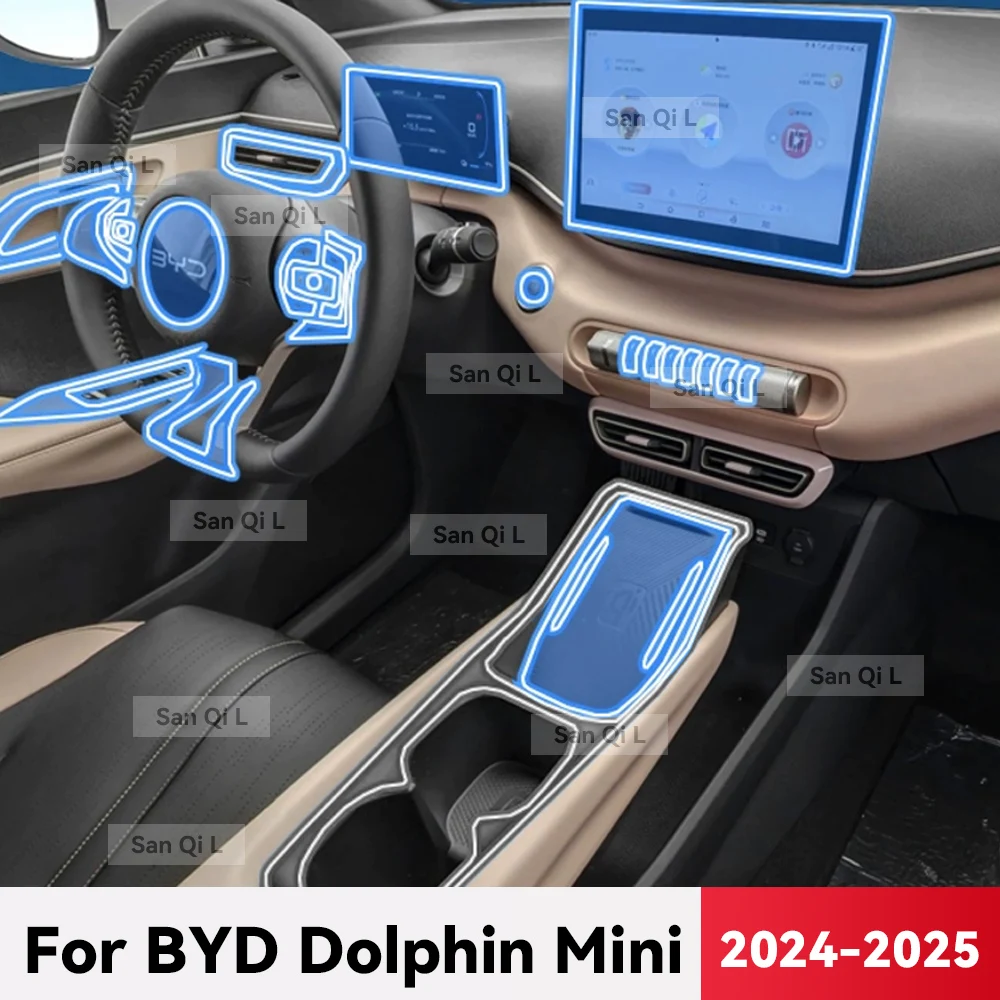 

Transparent TPU For BYD DOLPHIN MINI SEAGULL Car Center Console Media Dashboard Navigation Anti-scratch Protector Interior Film