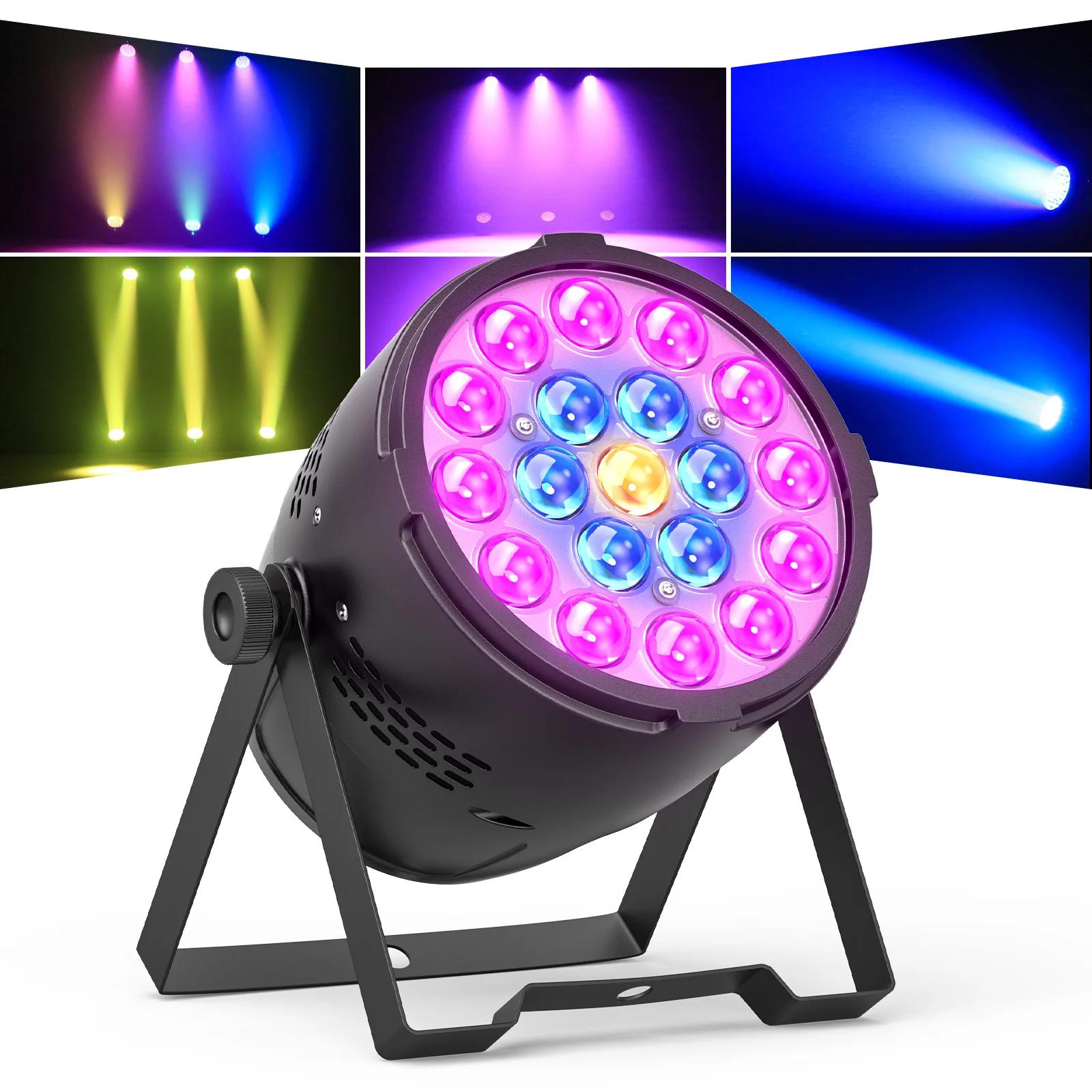 Fieryzeal 19x15W RGBW Focusing Stage Par Light 285W 4in1 LED Zoom Effect Stage Light DMX512 High Brightness Disco DJ Party Light