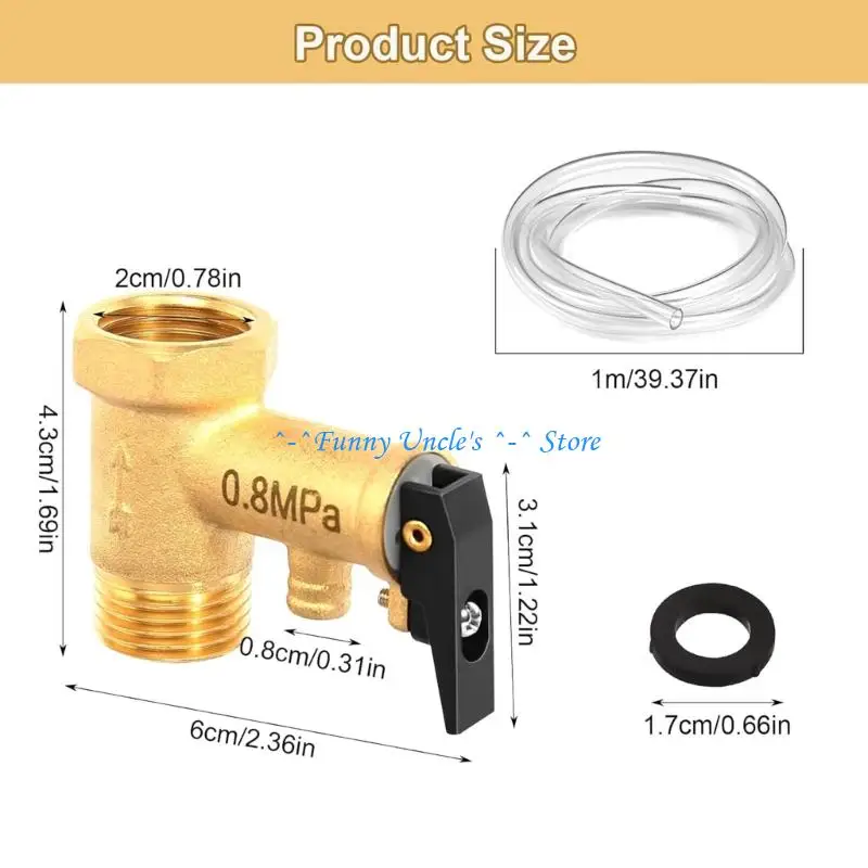 E7CD Inch Thread Brass Valves 0.8MPa Pressure Limiter for Residential Commercial