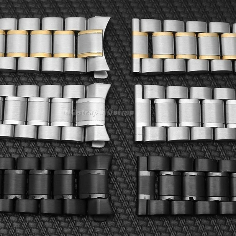 Ремешок из нержавеющей стали 18 мм, 20 мм, 22 мм, металлический ремешок, водонепроницаемый браслет, браслет с изогнутым концом для Seiko, универсальный сменный ремень