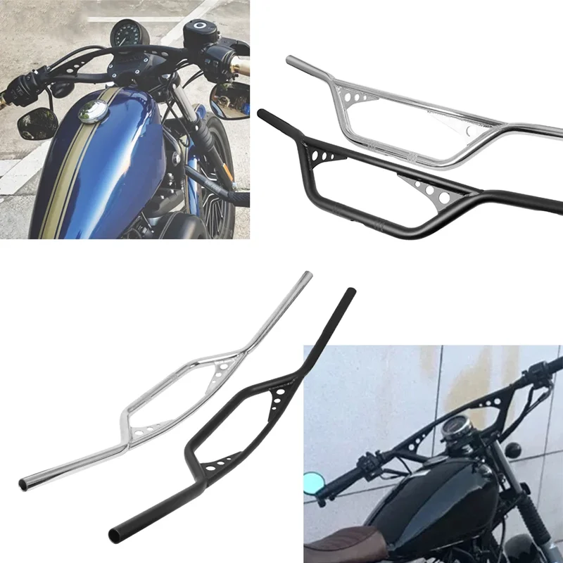 For Cafe Racer Chopper Bobber XL883 XL1200 Z1000 Steering Wheel 22mm 25mm Motorcycle Handlebar Retro Bike Scooter Handle Bars