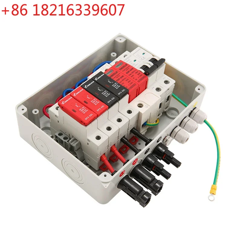 YAO XIONGISOLAR photovoltaic PV Combiner Box With Lightning Protection 600V  2 input 1 out DC Fuse MCB SPD Waterproof Box IP65