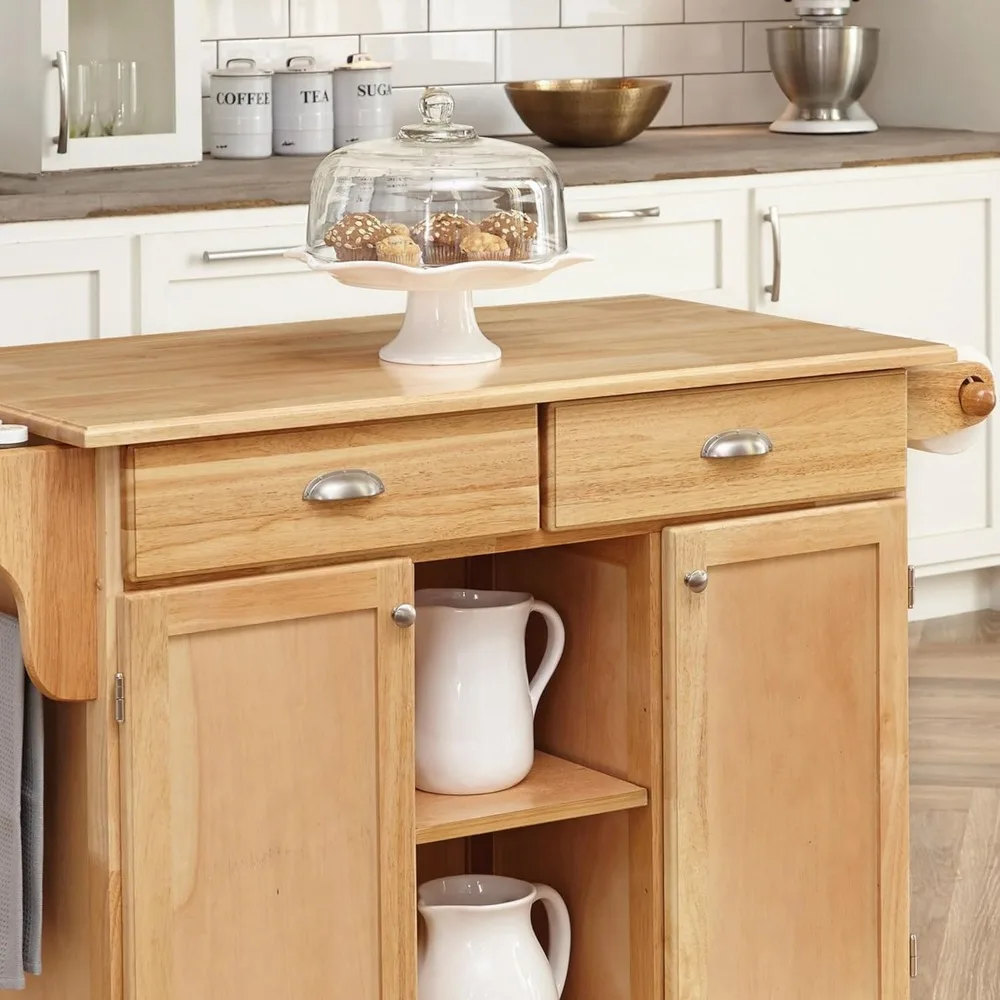 Natural Kitchen Center by Home Styles（Style: 50" Cart）