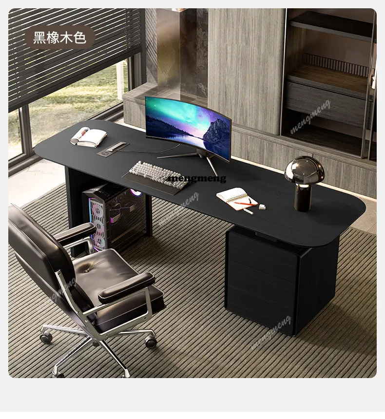 Light luxury Italian minimalist desk designer modern simple solid wood home living room computer office writing desk