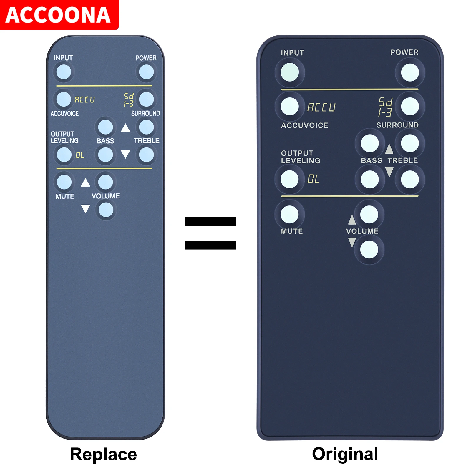 Remote control for ZVOX omni AV157, AV200, AV205 Speakers w 4 no Digit Display