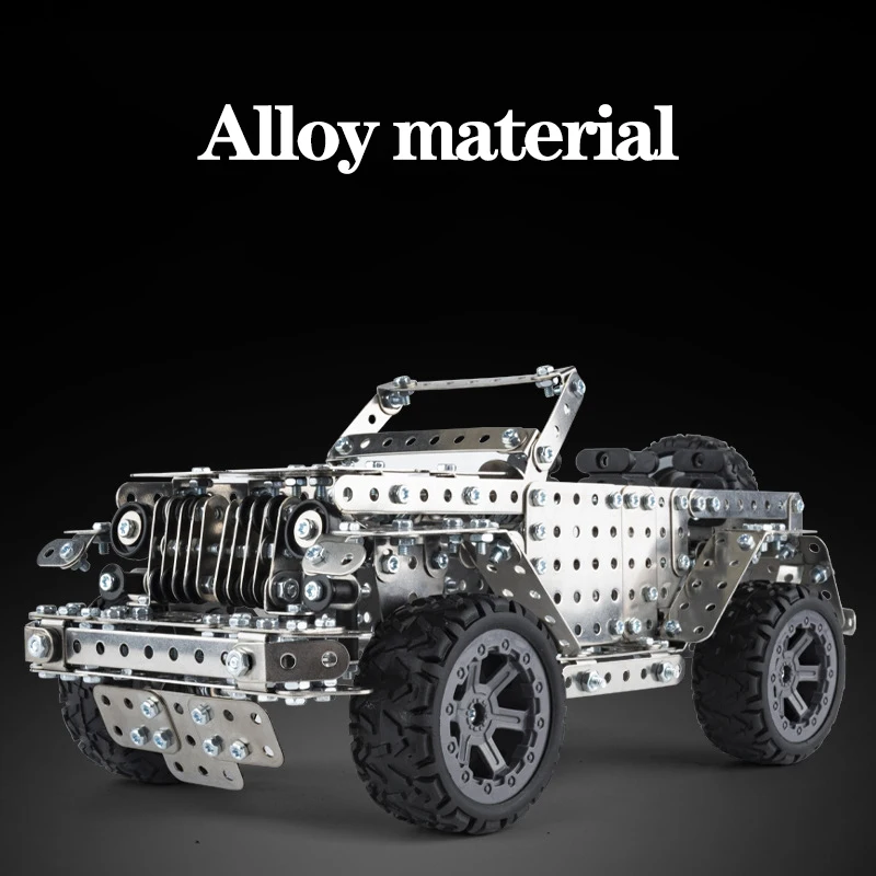 3D Metal Building Blocks Adult High Difficulty Assembly Model Off road Vehicle Jeep Car Toy Education Gift for Boys