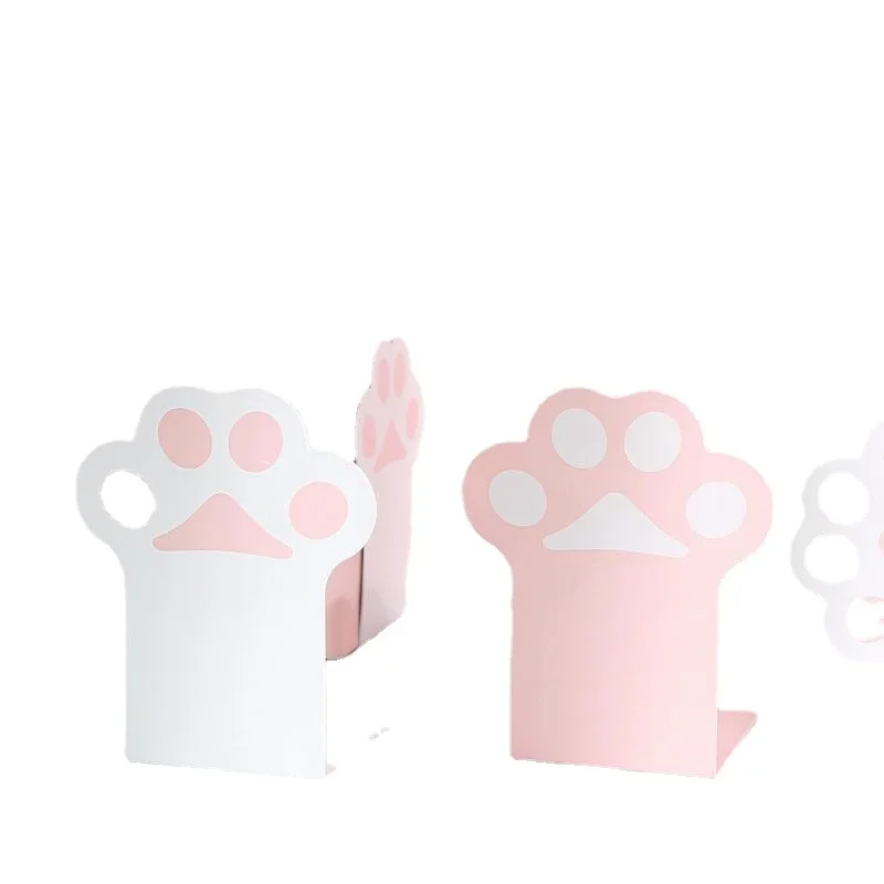 

Cat stationery Cute cat paw bookend schoolgirls metal book holder kawaii desk organizers organizador de libros book stopper