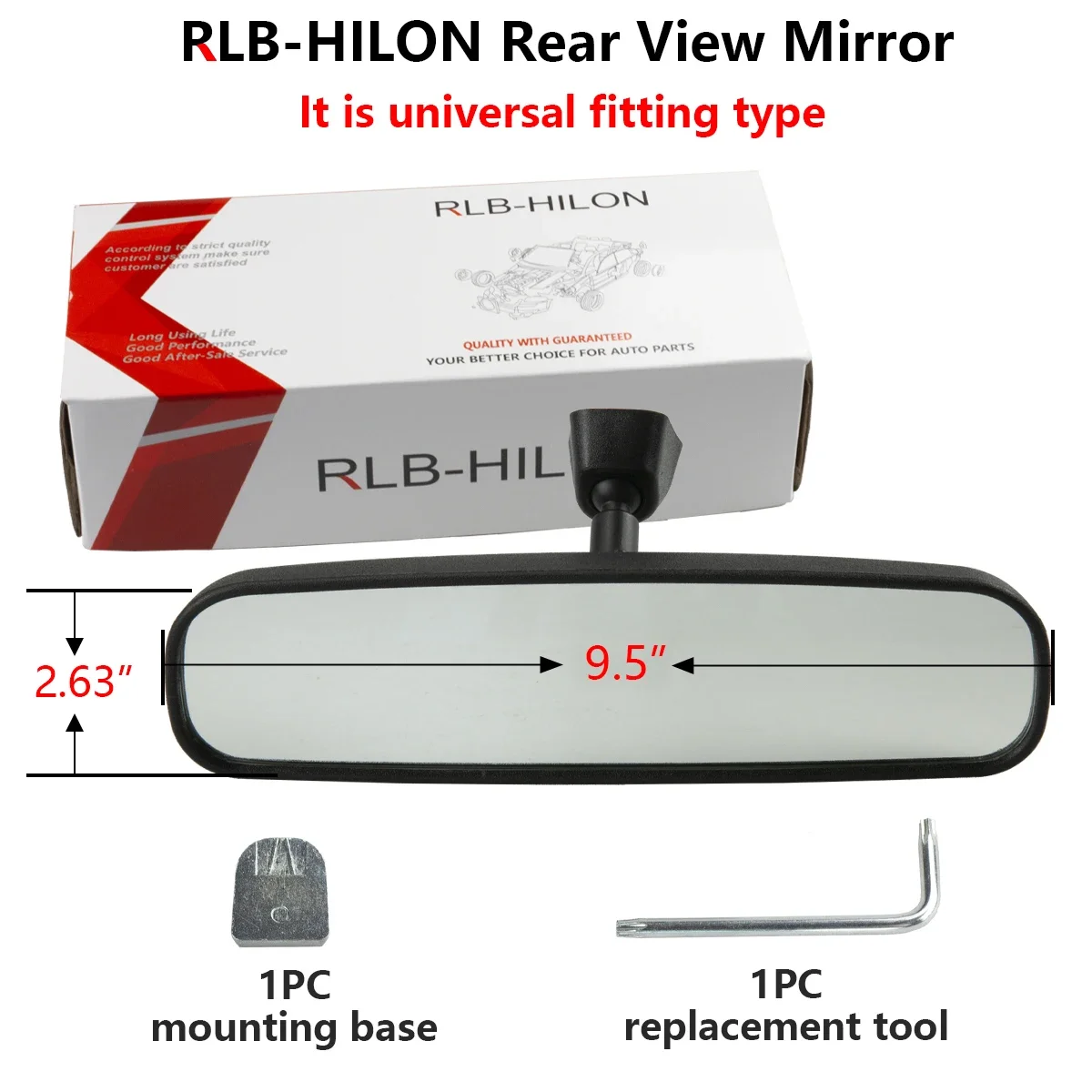 

9.5" Universal Rear View Mirror for Jeep Kia Nissan Toyota Ford Honda Hyundai Mazda