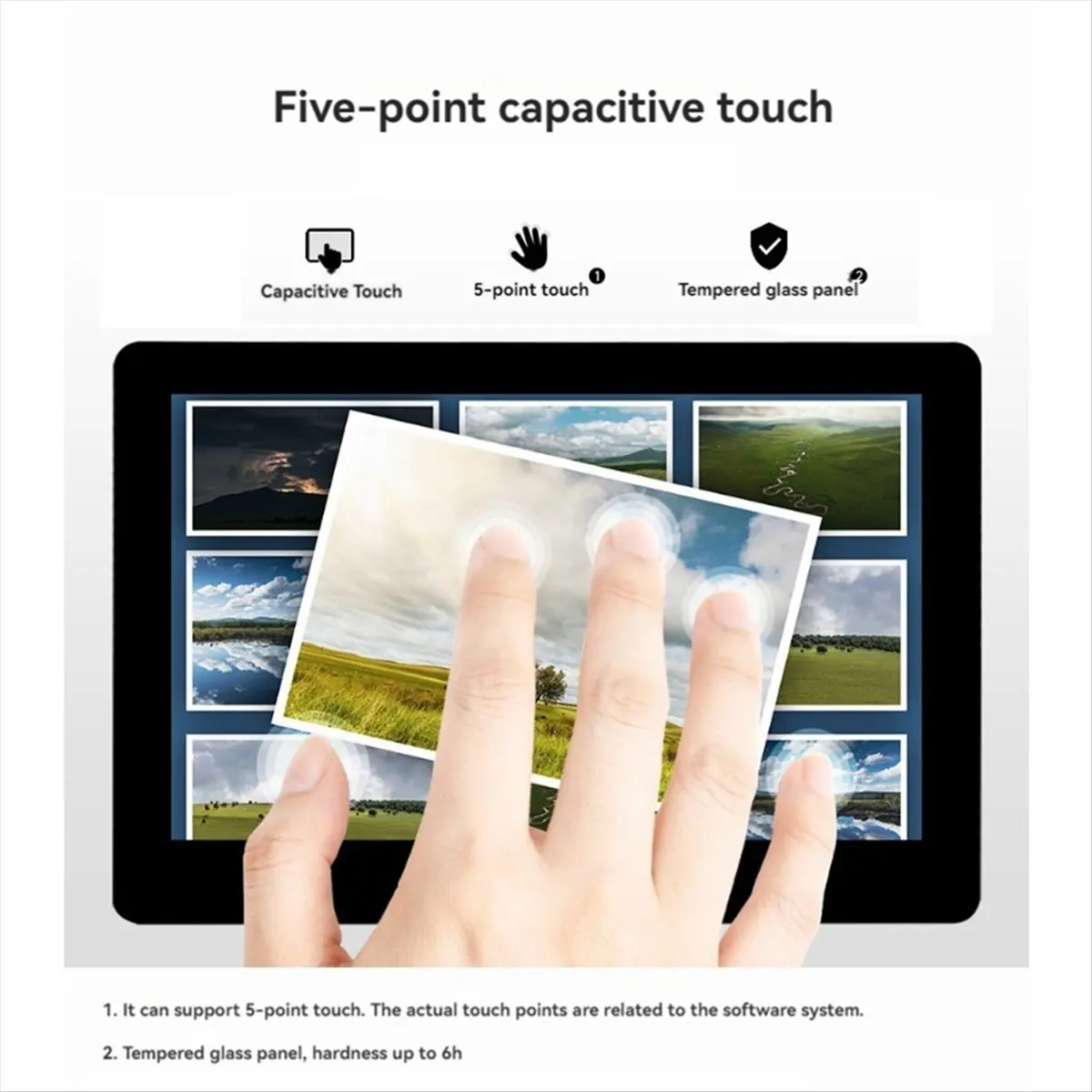 T69C! 5inch Capacitive Touch Screen IPS 1024x600 HD HDMI-Compatible for Raspberry Pi/Jetson Series Motherboard/PC Screen