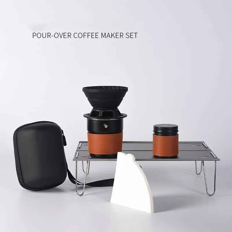Portable Folding Coffee Dripper Set, Travel Pour Over Coffee Maker with Cup, Compact & Lightweight for Camping, Hiking, Office