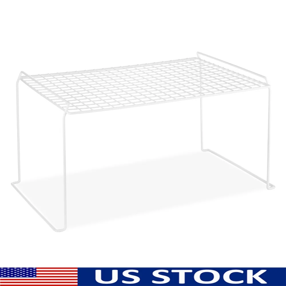 

Large Wire Grid Stacking Utility Shelf Easy Clean Organizer Closet Garage Kitchen Bathroom Office Adult Use