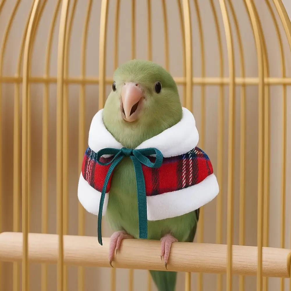 

Warm Hamster Cloak Windproof Festive Parrot Christmas Cape Adjustable Comfortable Parrot Outerwear for Guinea Pigs Rabbit Parrot