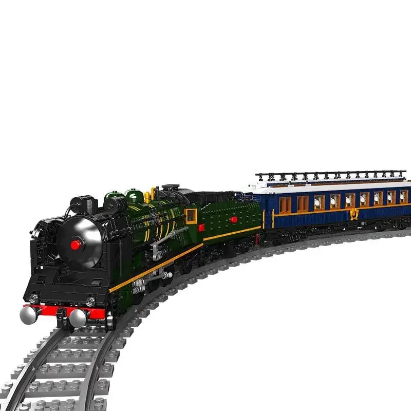 Mold King 12025 Technology Train City Series Orient Express French Railway MOC Building Block 231 Green