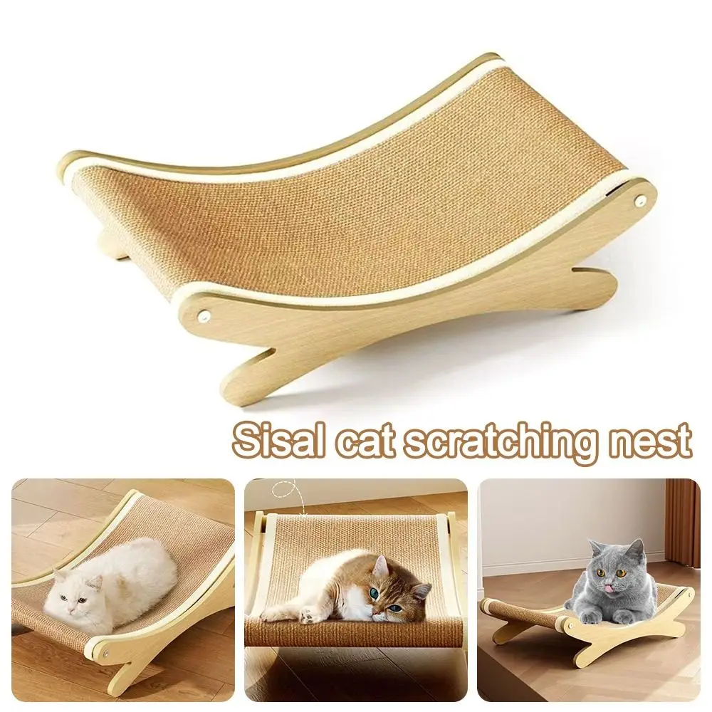 

Funny Wooden Cat Scratching Pad 50cm Multifuction Cats Sleeping Bed Wear-resistant Cat Nest Cats Toys