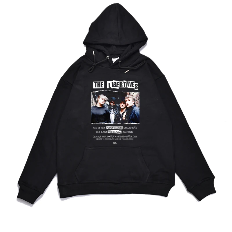 Jaqueta com Capuz Unissex da Banda Libertines, Estilo Solto, Estampa de Música Rock, Casaco Casual de Inverno para Homens e M...