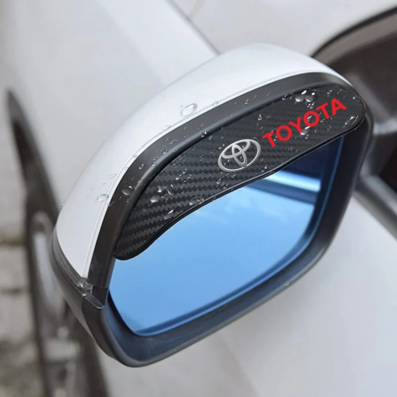 

for Toyota Rav4 CHR Yaris Prius Avensis Corolla Camry Highlander GR 86 Accessories 2pcs car Rearview mirror Carbon fiber Rain
