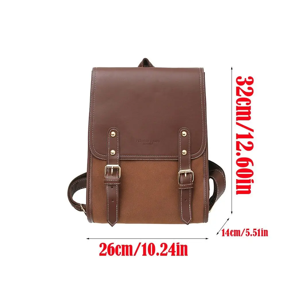 حقيبة ظهر يابانية بسيطة من جلد البولي يوريثان على طراز Preppy حقيبة مدرسية ذات سعة كبيرة Daypack