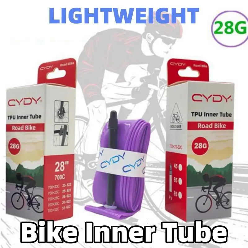 

Only 28g CYDY TPU Bike Inner Tube 20" 700Cx23C/25C/28C/32C Valve length 45mm BMX Lightweight Bicycle Tire Cycling pneu Tyre