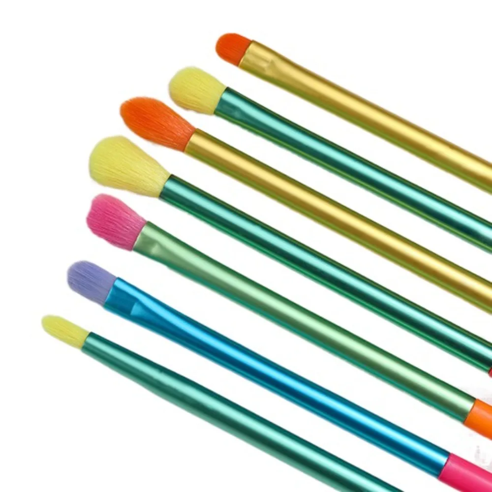15Pcs Synthetic Hair Makeup Brushes Set Rainbow Cosmetic Rainbow Makeup Brushes Professional Colorful