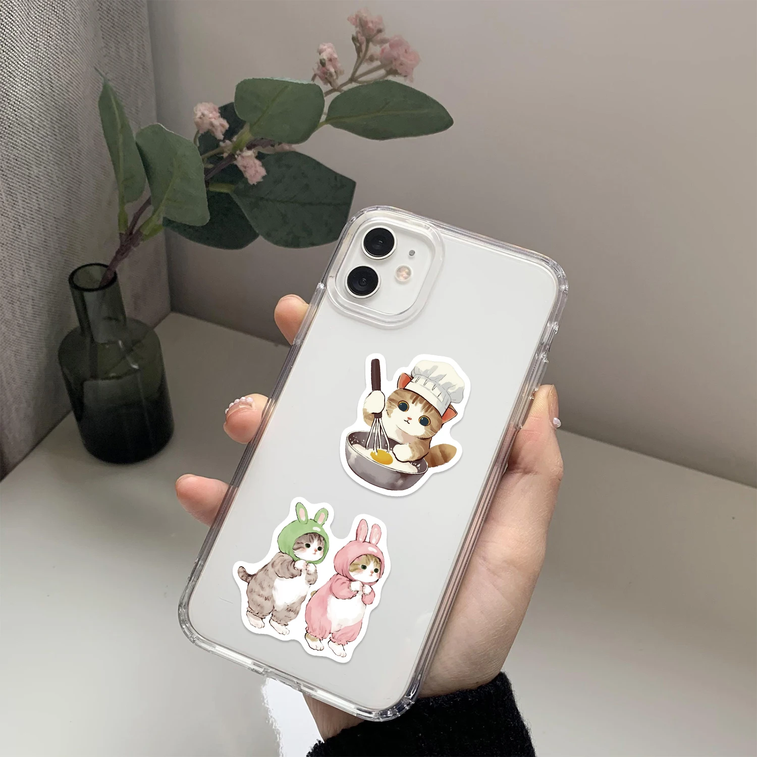 50 قطعة من ملصقات القطط اللطيفة، وملصقات جرافيتي رائعة ورائعة، وملصقات الكمبيوتر المحمول، وديكورات هدايا ممتعة وكلاسيكية #3