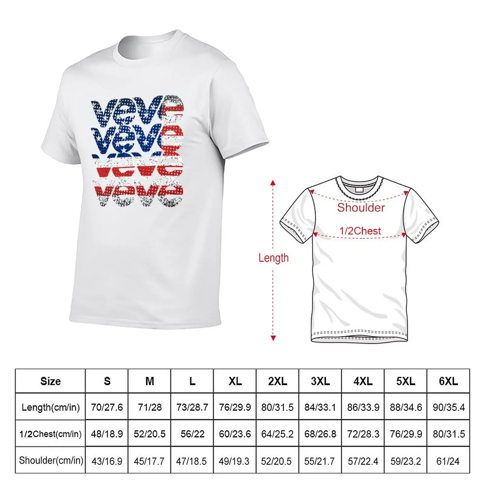 Veve USA Stars and Stripes T-Shirt anime stuff plus sizes tee shirts for men