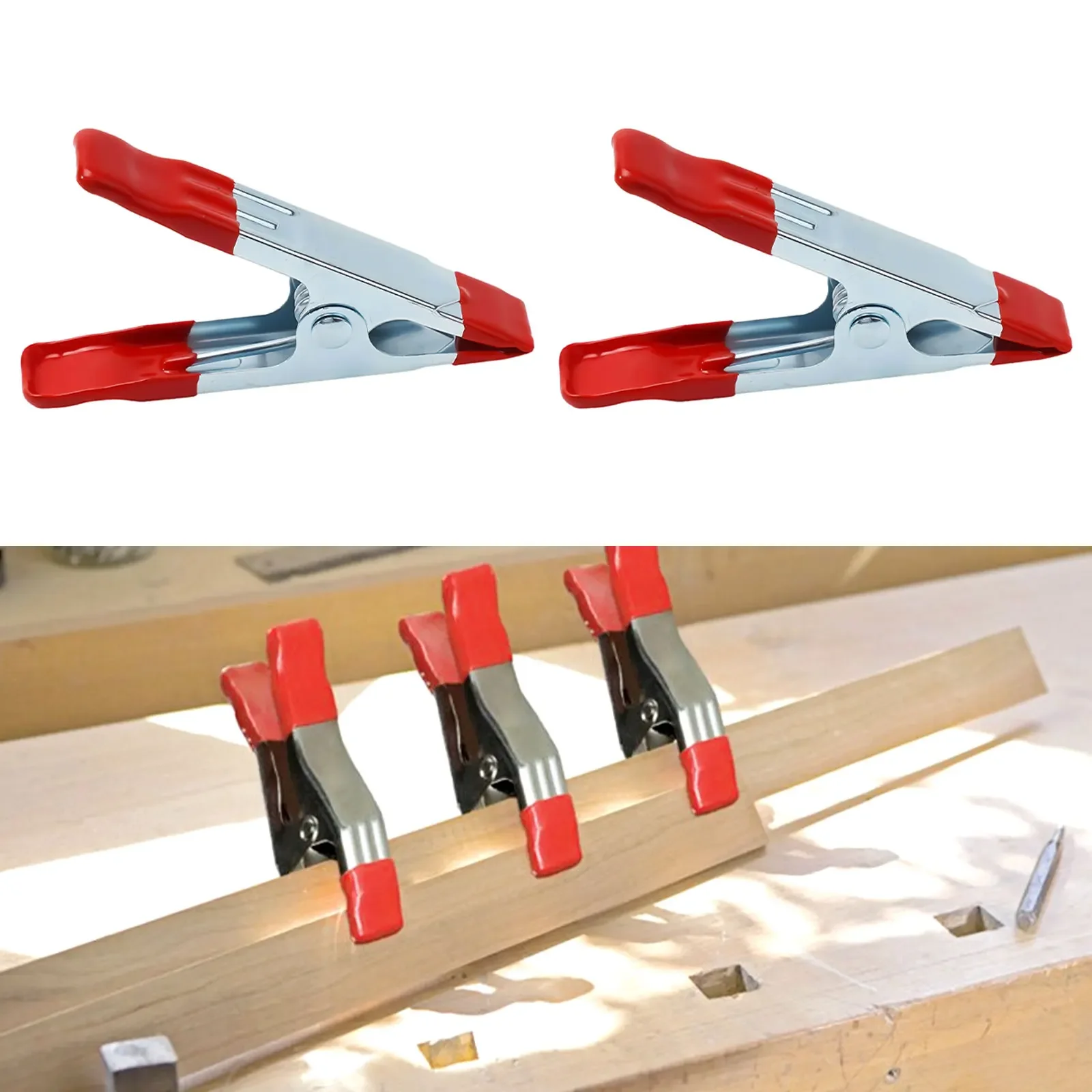 2PCS 2/4/6 Inch Metal A-Shaped Spring Clip Multi-Purpose Woodworking Electrician Powerful Spring Clamps A Clip Hand Tools