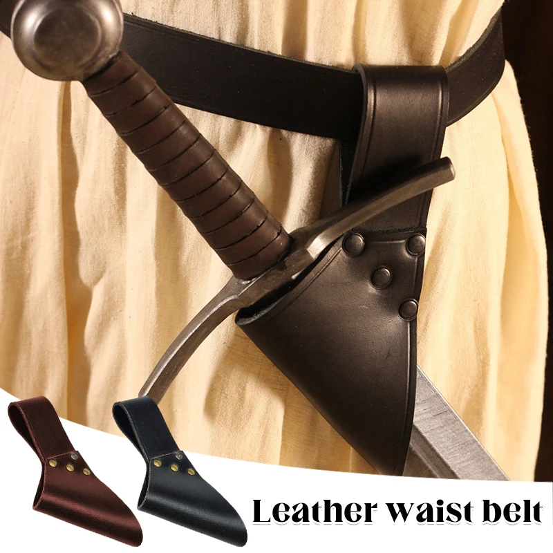 

Medieval Retro PU Leather Axe Cover Scabbard Renaissance Hunter Weapon Sword Cover Axe Blade Case Halloween Party Costume Props